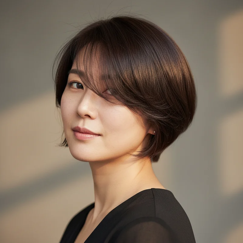 2025년 30대 여자 짧은머리 반곱슬 이중턱 커버 추천 헤어스타일