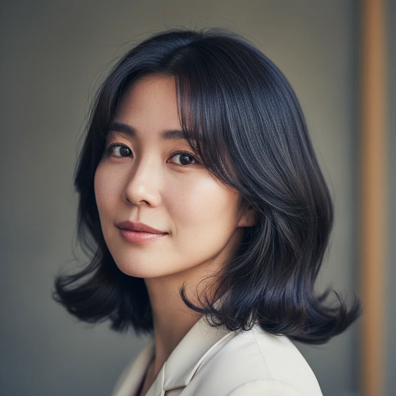 2026년 40대 여자 중단발 반곱슬 사각턱 커버 추천 헤어스타일