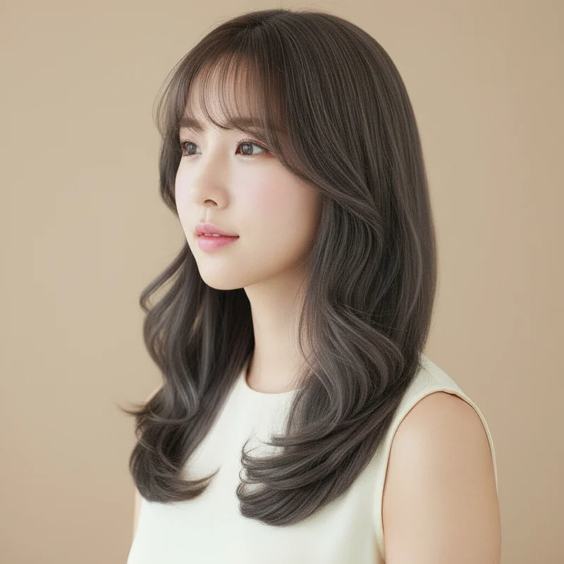 2025년 20대 여자 긴머리 직모 짧은 턱 커버 추천 헤어스타일