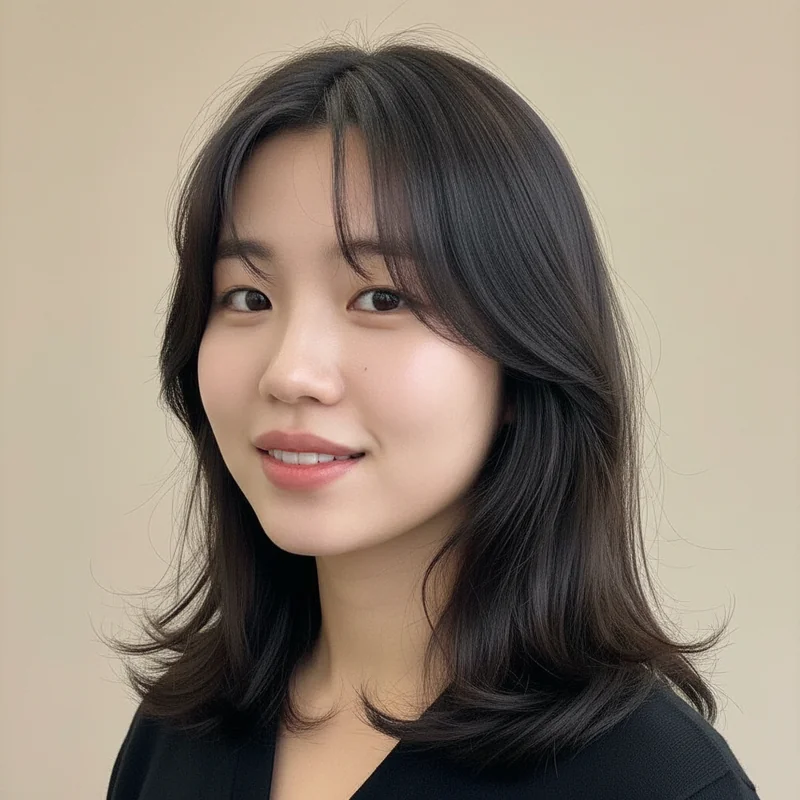 2025년 10대 여자 중단발 반곱슬 넓은 이마 커버 추천 헤어스타일