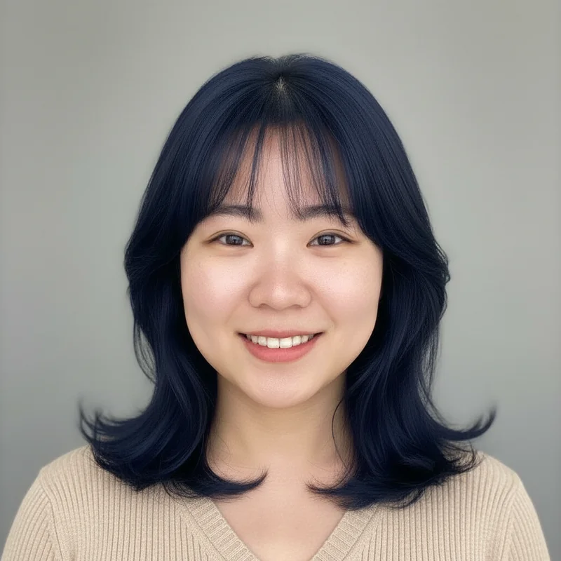 2025년 20대 여자 중단발 반곱슬 넓은 이마 커버 추천 헤어스타일