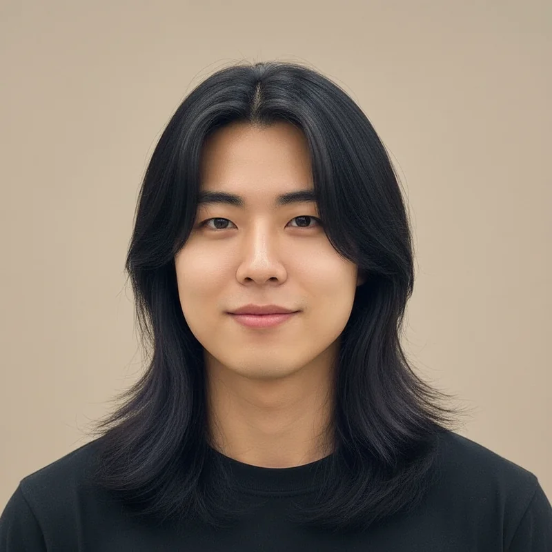 2025년 20대 남자 장발 반곱슬 넓은 이마 커버 추천 헤어스타일