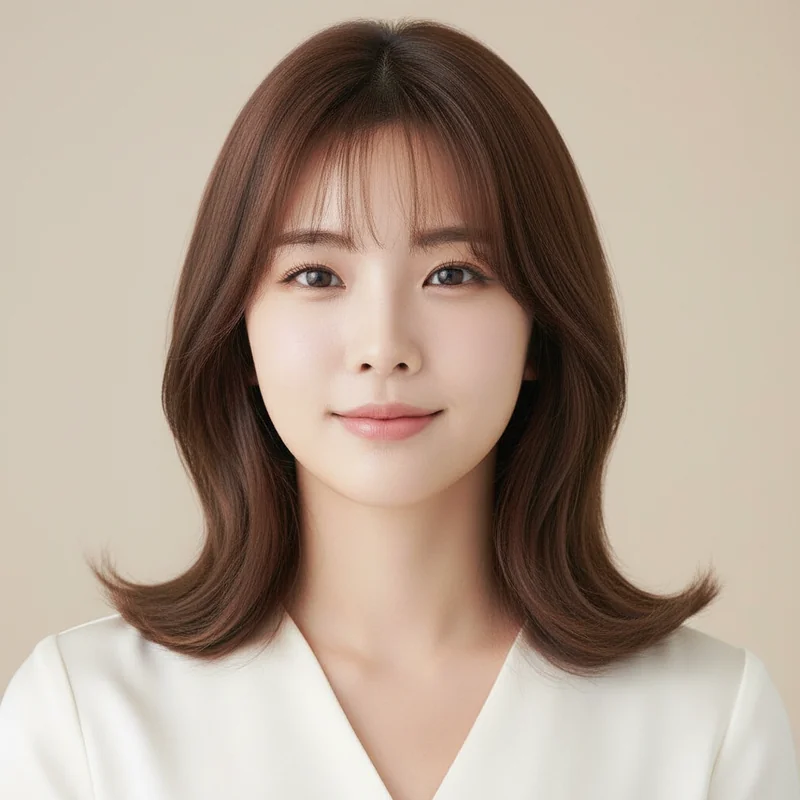 2025년 20대 여자 중단발 직모 넓은 이마 커버 추천 헤어스타일