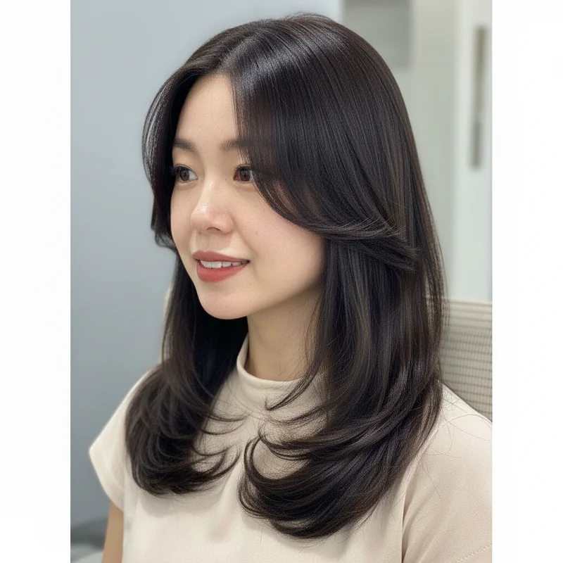 2025년 30대 여자 긴머리 반곱슬 볼살 커버 추천 헤어스타일