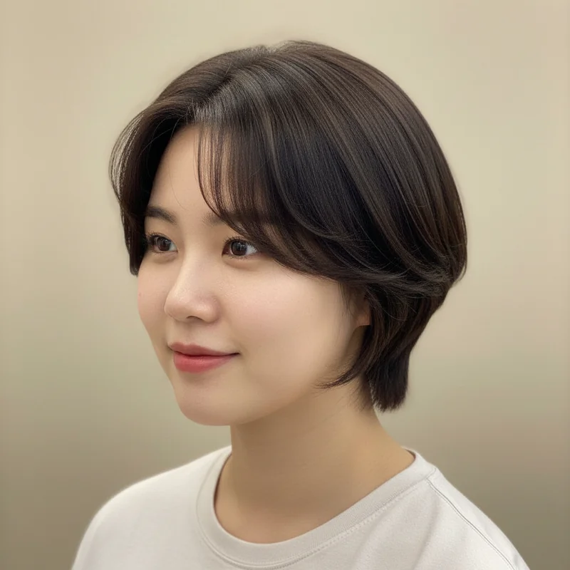 2025년 30대 여자 중단발 반곱슬 큰 코 커버 추천 헤어스타일