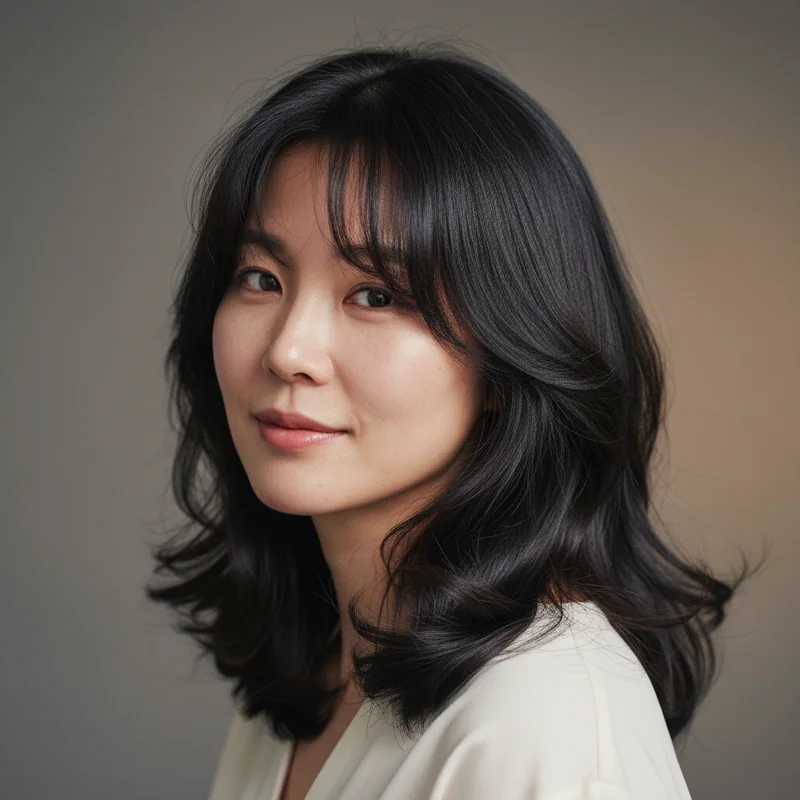 2026년 40대 여자 중단발 반곱슬 낮은 코 커버 추천 헤어스타일