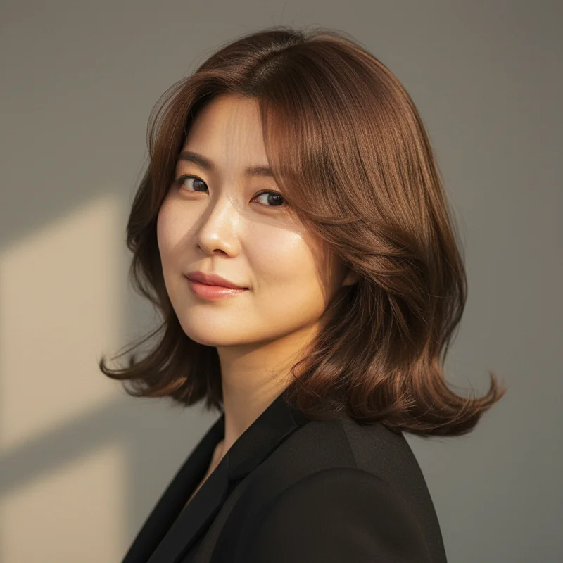 2026년 50대 여자 중단발 반곱슬 이중턱 커버 추천 헤어스타일