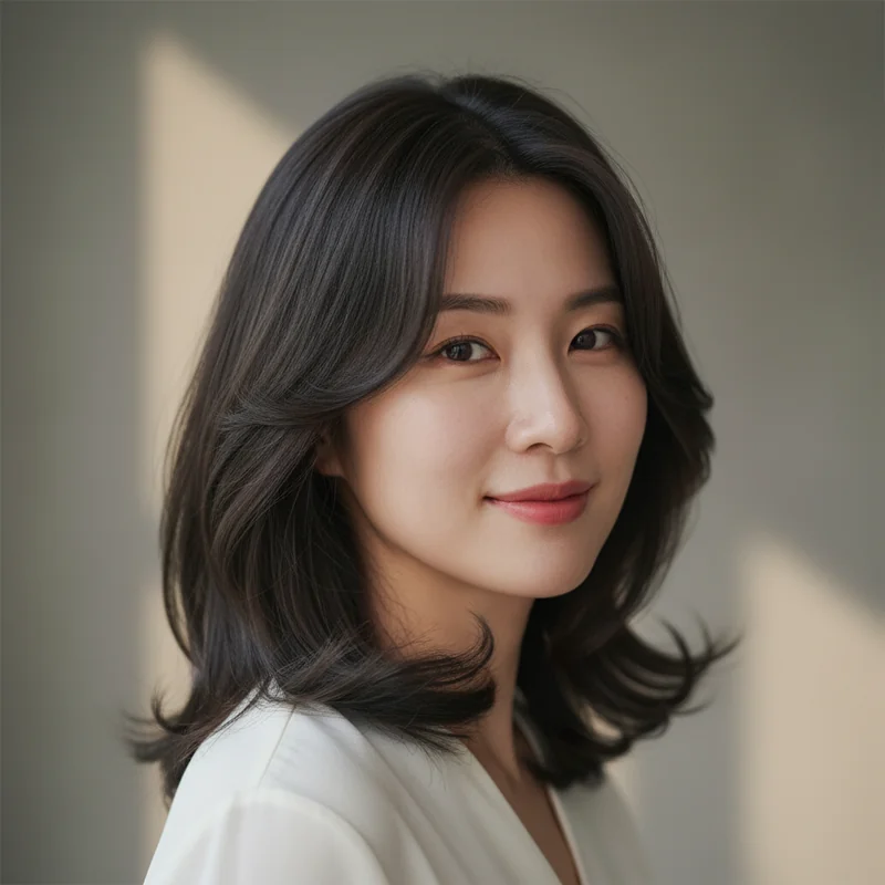 2026년 40대 여자 중단발 반곱슬 큰 코 커버 추천 헤어스타일