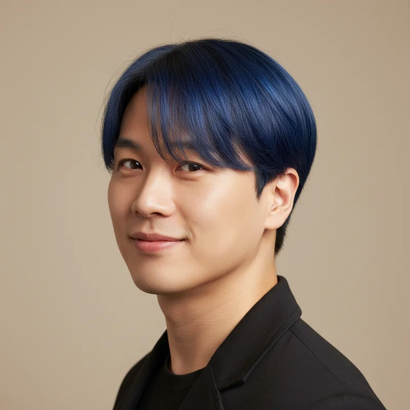 2025년 50대 남자 단발 반곱슬 넓은 이마 커버 추천 헤어스타일