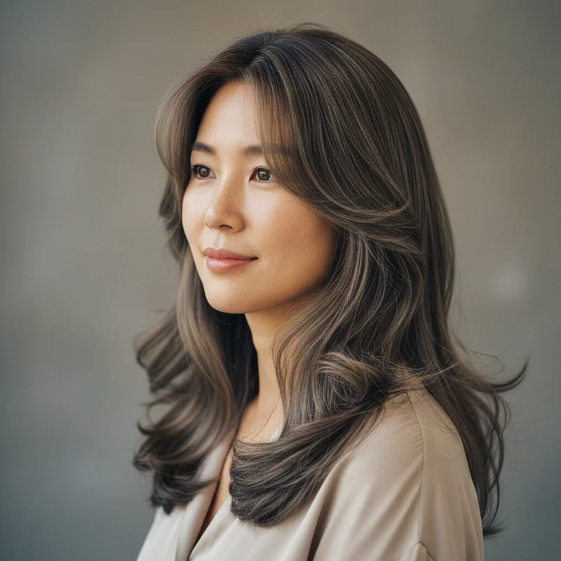 2026년 40대 여자 긴머리 반곱슬 볼살 커버 추천 헤어스타일