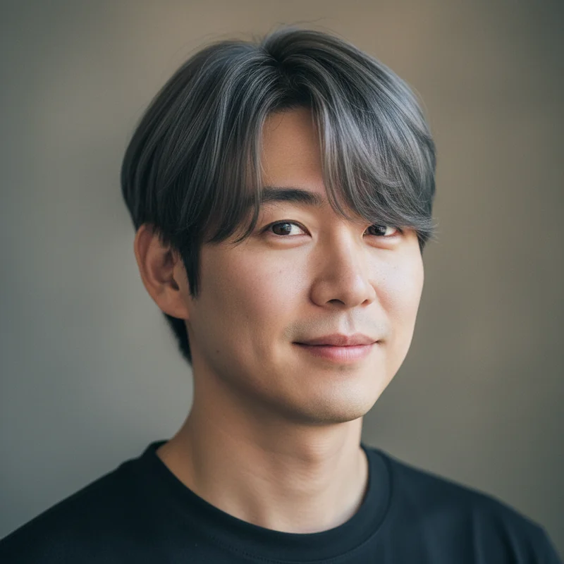 2026년 40대 남자 단발 반곱슬 넓은 이마 커버 추천 헤어스타일